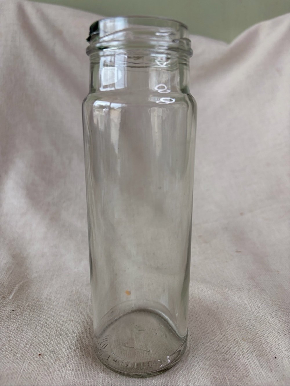 Clear Glass Spice Jar - Tall Cylindrical Bottle